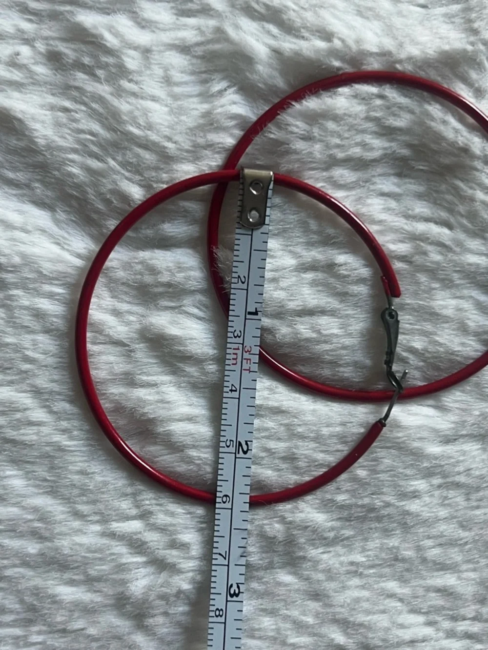 Red Hoop Earrings – Sleek Women’s Everyday Hoops - Picture 4 of 4